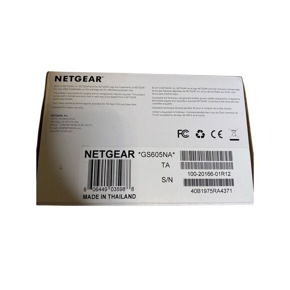 Netgear GS605 5 Port Gigabit Ethernet Switch With Power Adapter Ethernet Cord - Picture 3 of 16